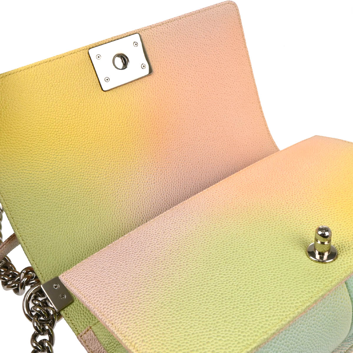 Boy Chanel 2018 Pastel Rainbow Caviar Medium Shoulder Bag