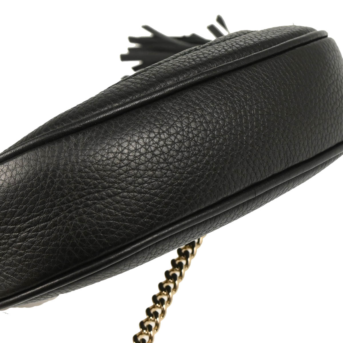 Gucci Black Leather Fringe Shoulder Bag