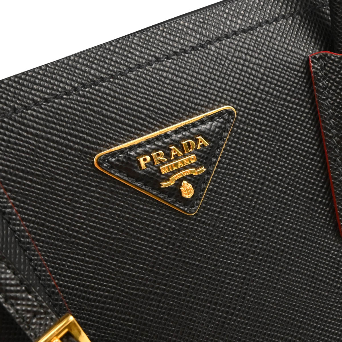 Prada Black Leather 2way Shoulder Tote Handbag