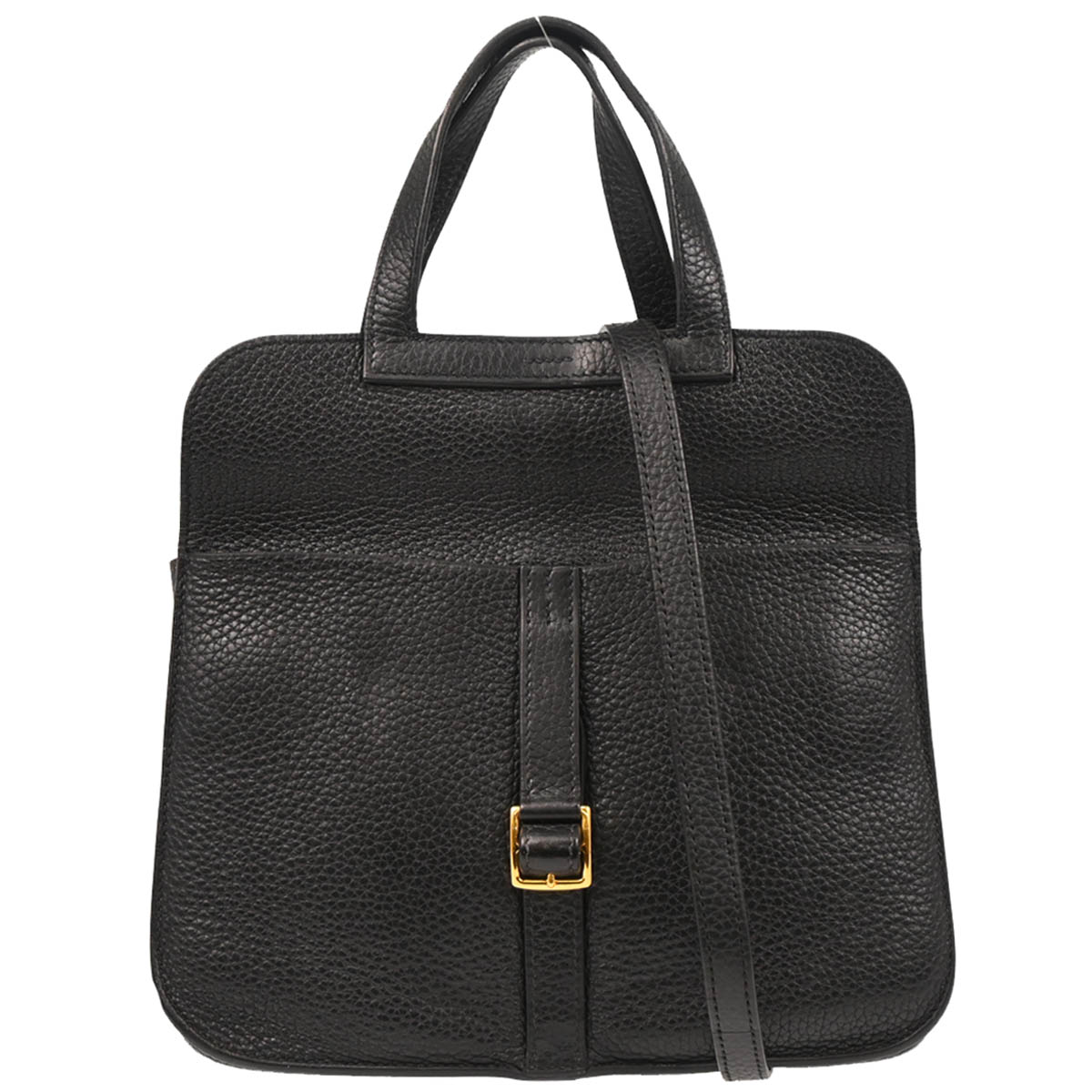 Hermes Black Togo Halzan 25 2way Shoulder Handbag