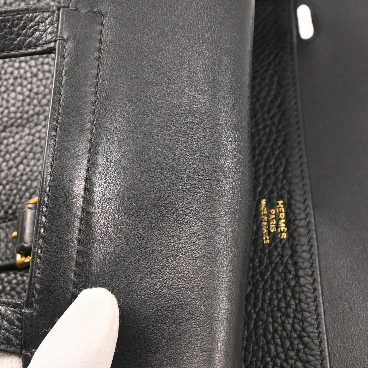 Hermes Black Togo Halzan 25 2way Shoulder Handbag