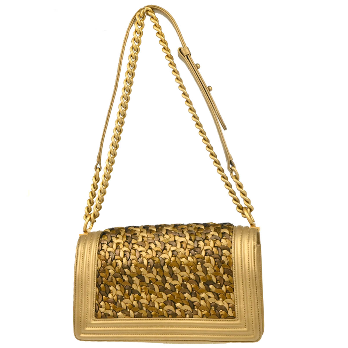 Boy Chanel Gold Lambskin Medium Shoulder Bag