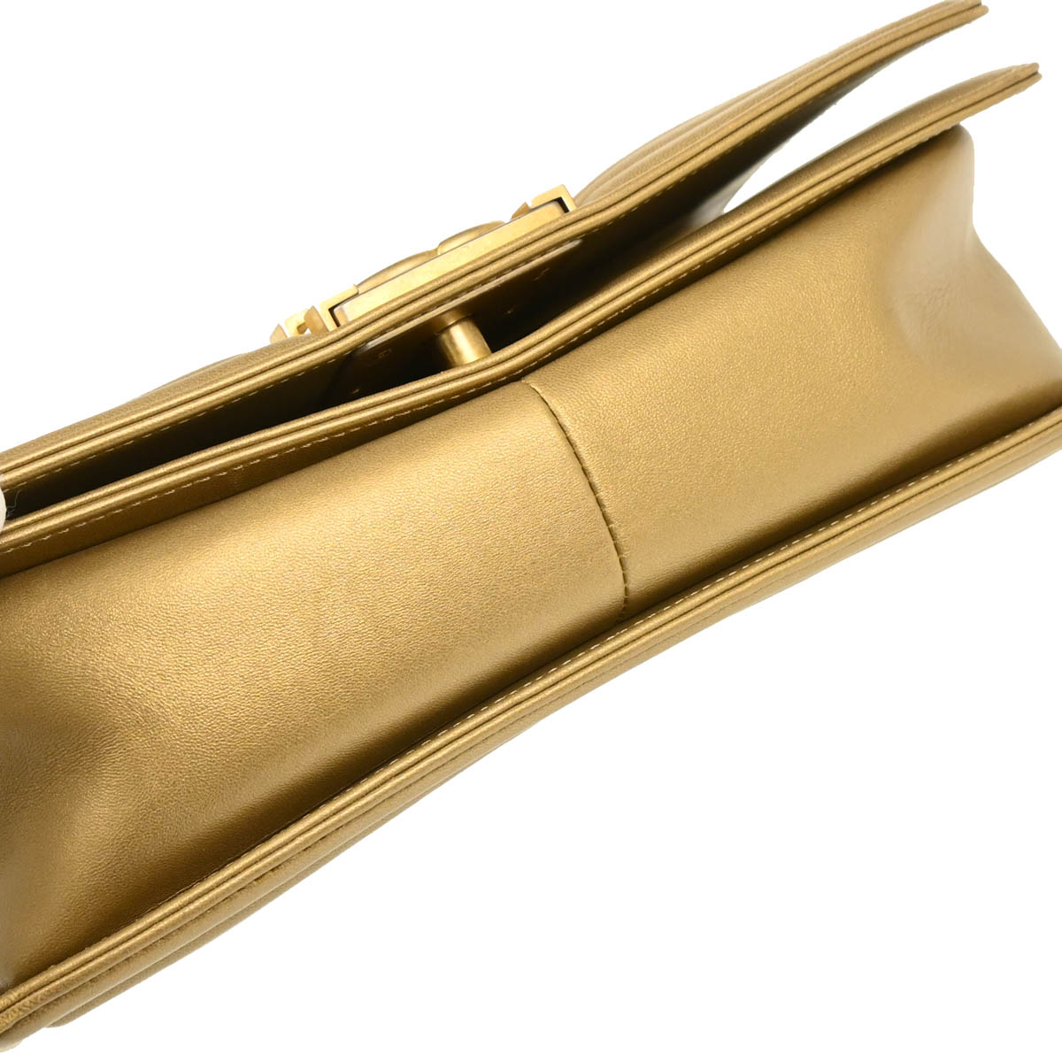 Boy Chanel 2018 Gold Lambskin Medium Shoulder Bag