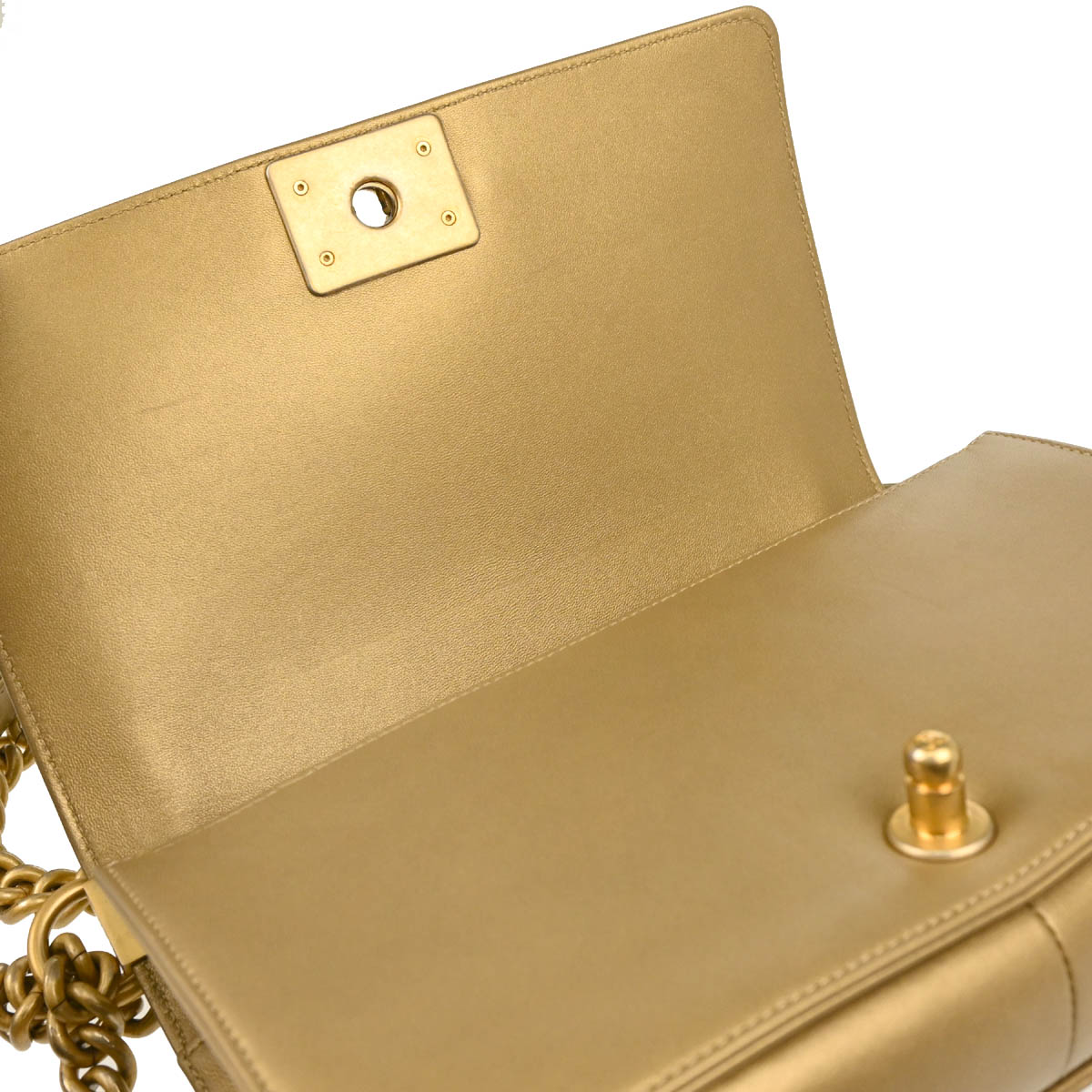 Boy Chanel 2018 Gold Lambskin Medium Shoulder Bag