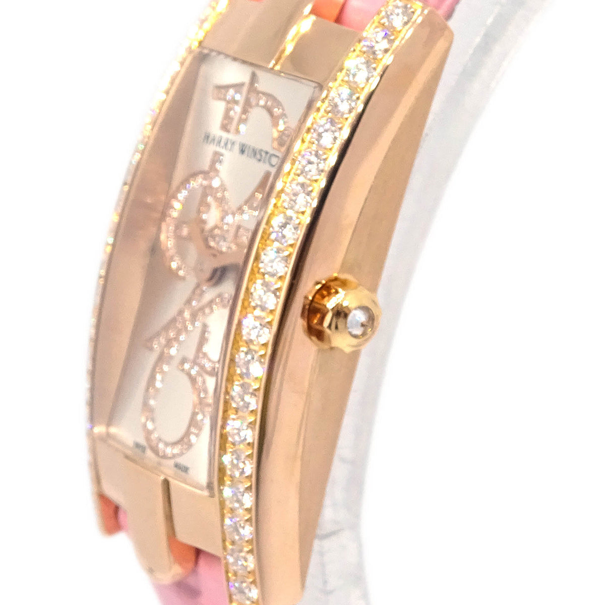 Harry Winston * 332LQR Avenue C Mini Quartz Watch 18KPG Diamond