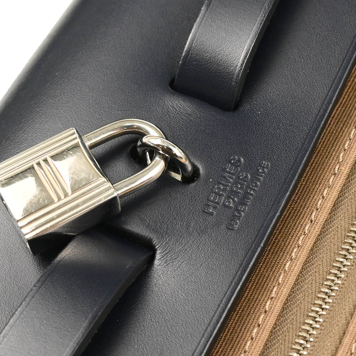 Hermes Brown Black Officier Herbag Zip PM 2 in 1 Tote Bag