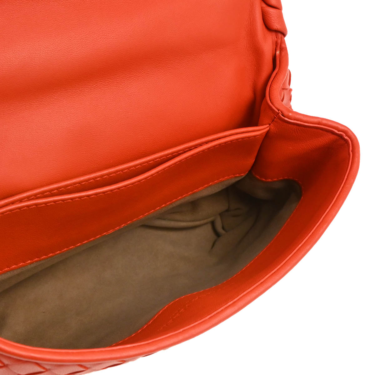 Bottega Veneta Red Intrecciato Chain Shoulder Bag