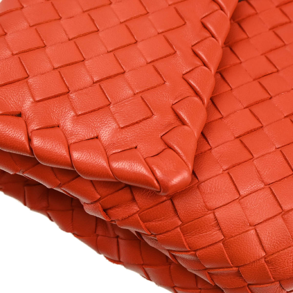 Bottega Veneta Red Intrecciato Chain Shoulder Bag