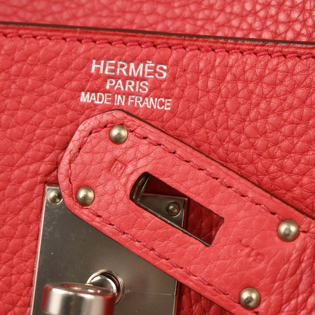 Hermes Bougainvillier Taurillon Clemence Shoulder Birkin Handbag