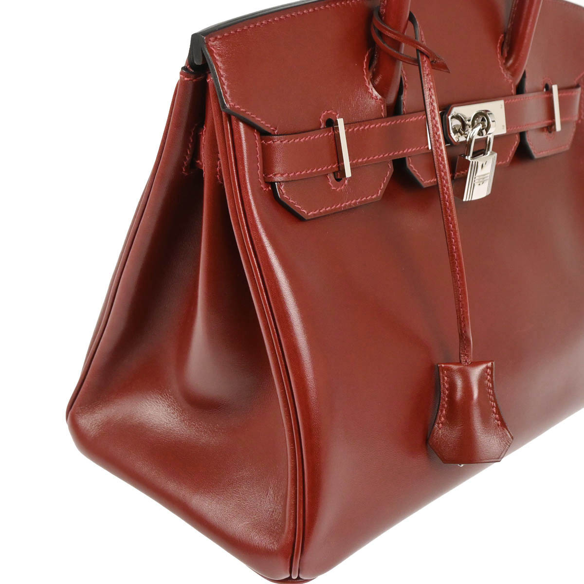 Hermes Rouge H Box Calf Birkin 30 Handbag