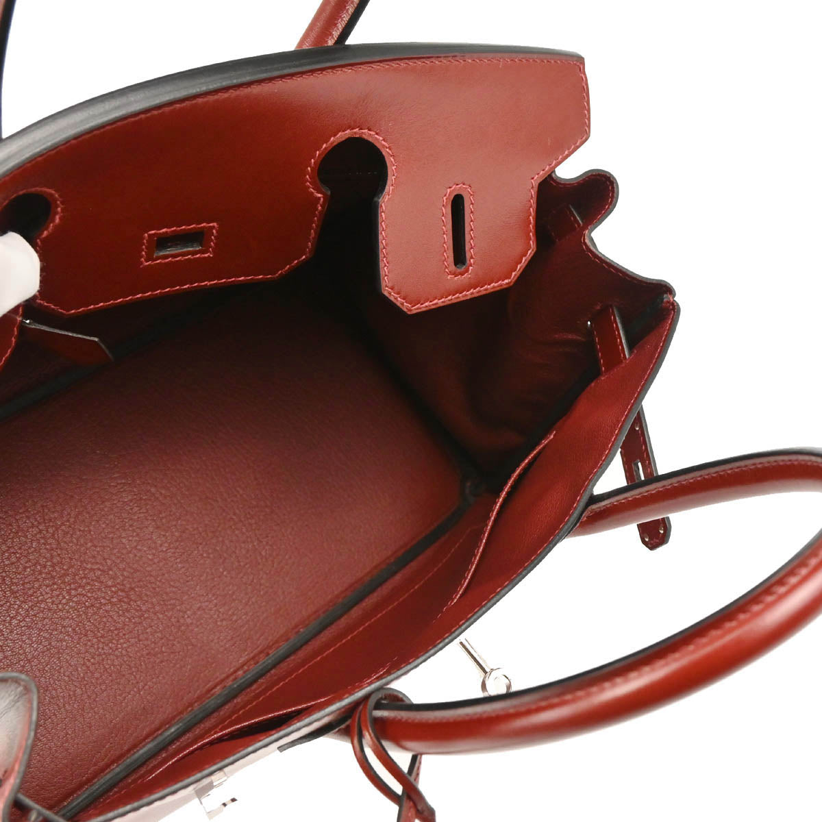 Hermes Rouge H Box Calf Birkin 30 Handbag