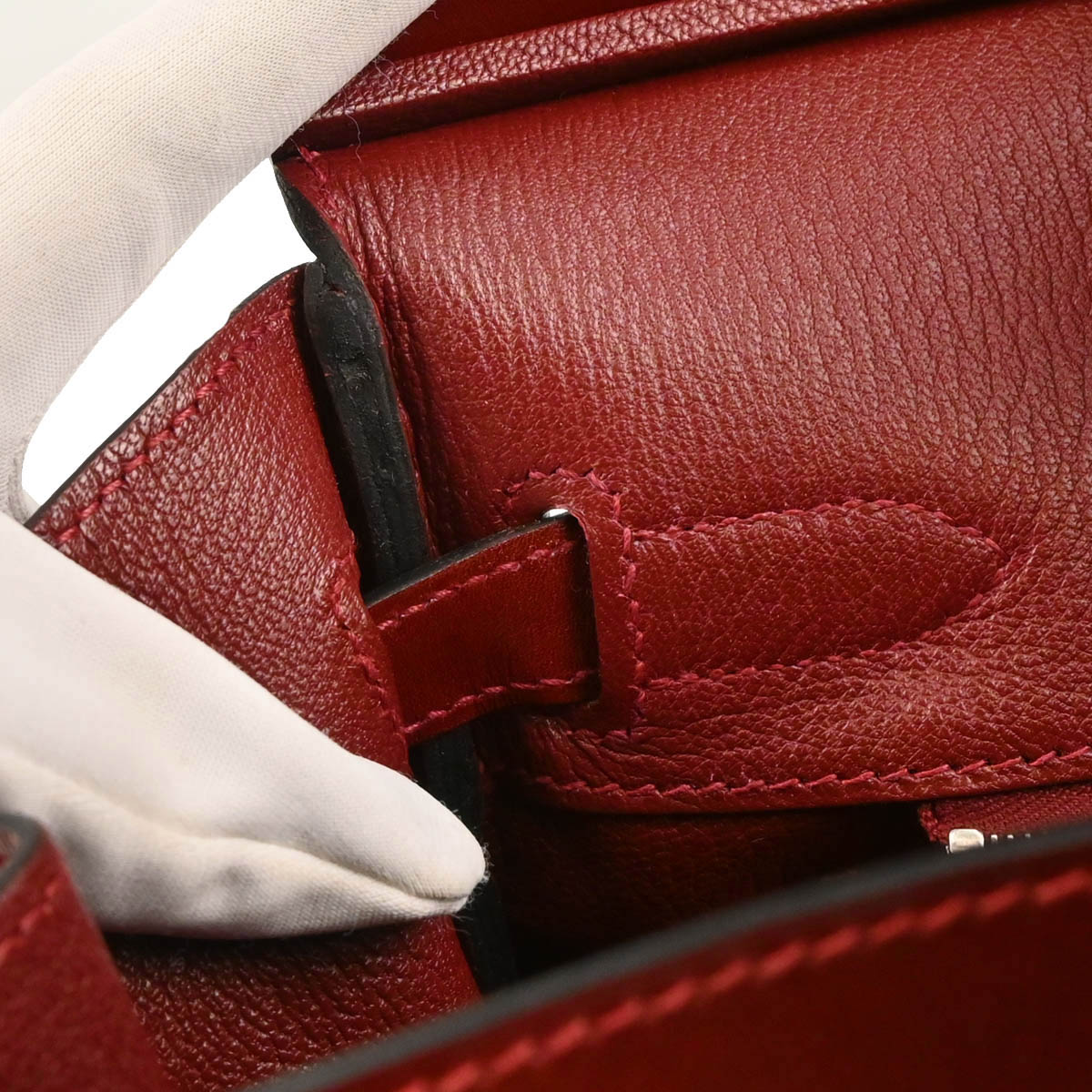 Hermes Rouge H Box Calf Birkin 30 Handbag