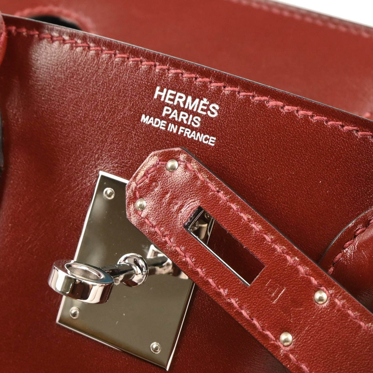 Hermes Rouge H Box Calf Birkin 30 Handbag