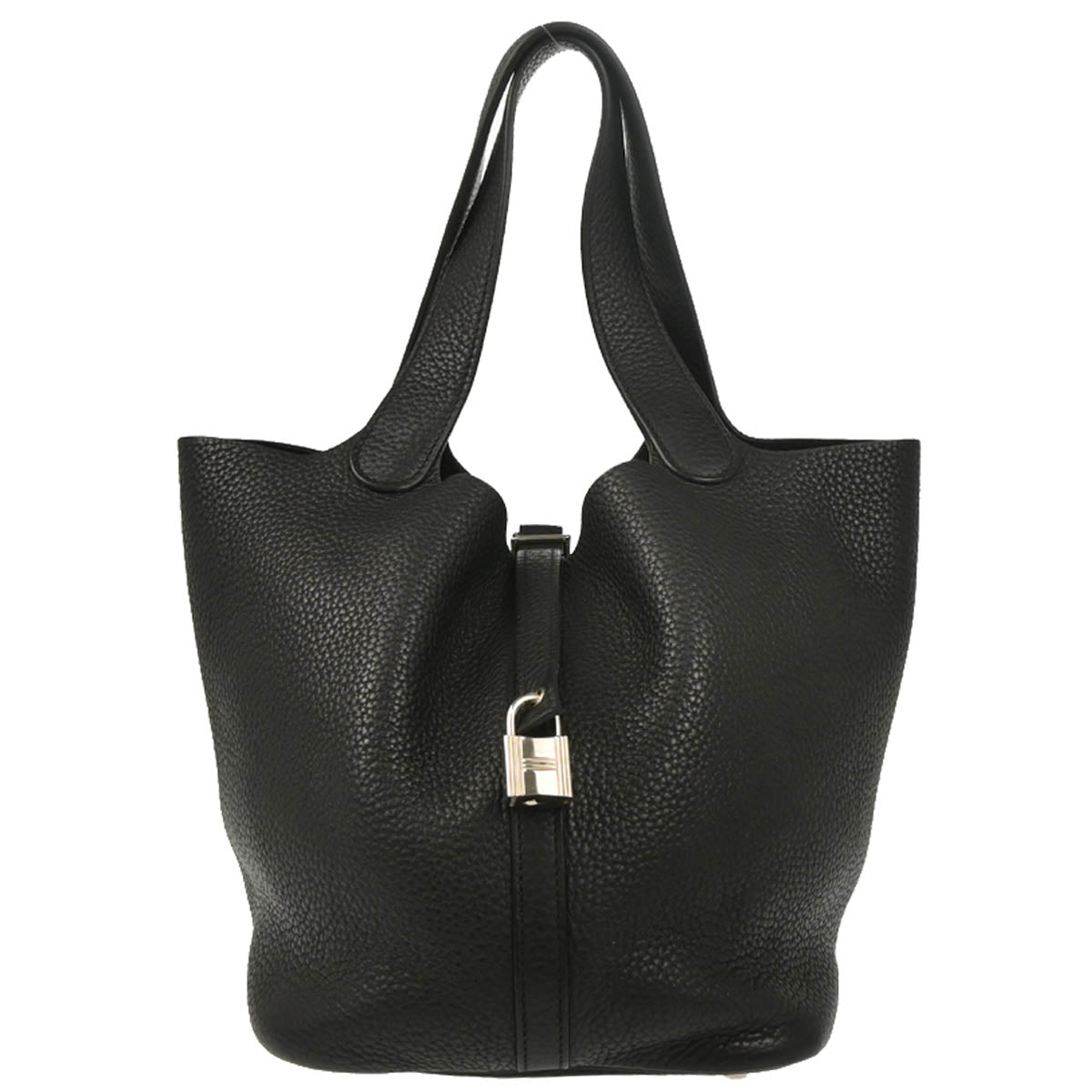 Hermes Black Taurillon Clemence Picotin Lock 22 MM Handbag