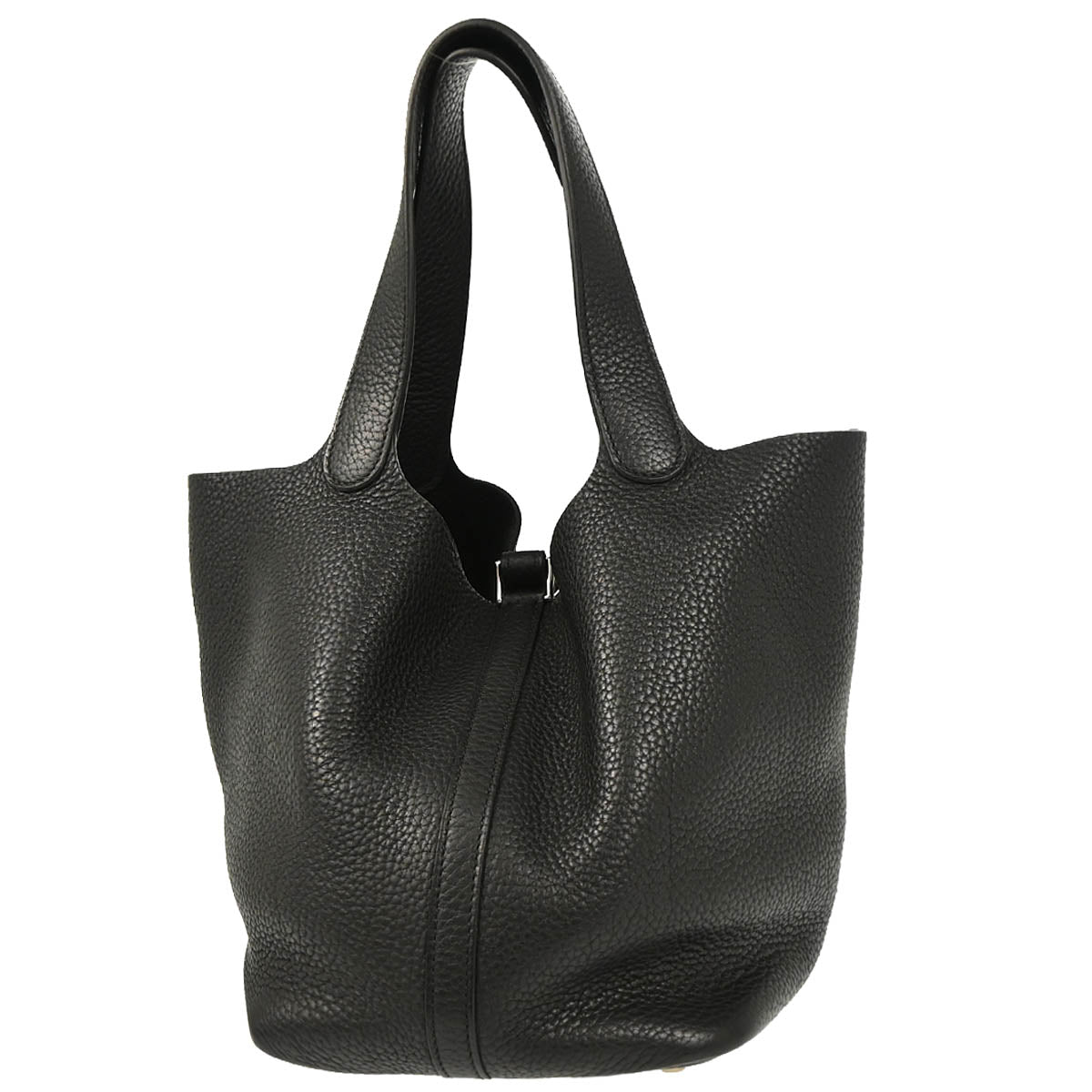 Hermes Black Taurillon Clemence Picotin Lock 22 MM Handbag
