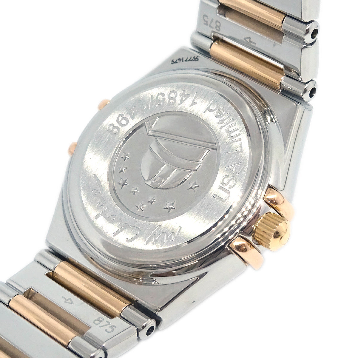 Omega Constellation Quartz Watch 18KPG SS Diamond Shell