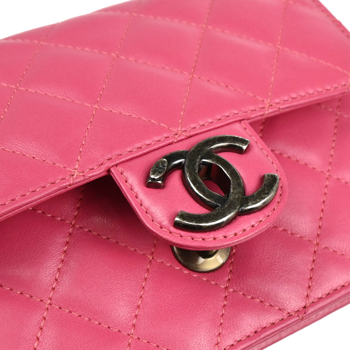 Chanel 2013-2014 Pink Lambskin Shoulder Bag