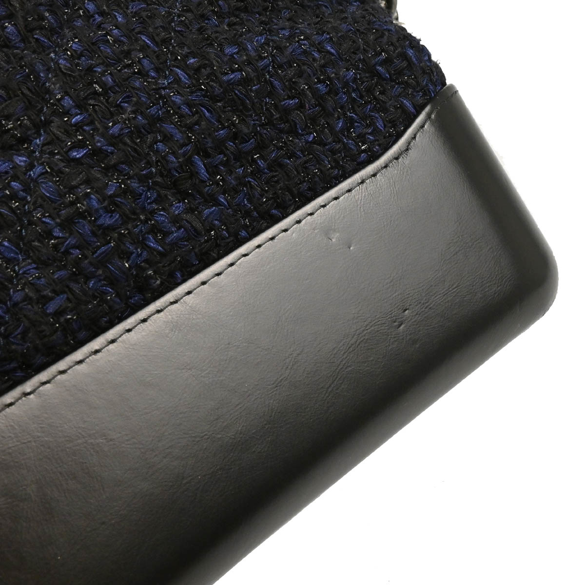 Chanel 2018 Black Navy Calfskin Tweed Large Gabrielle Shoulder Bag