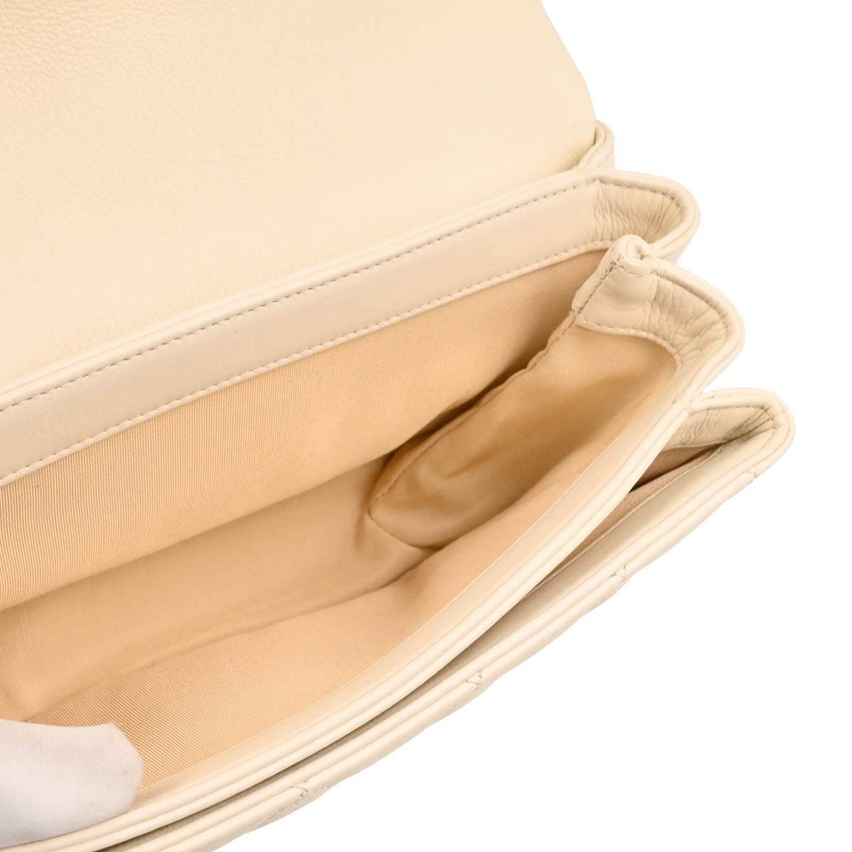 Chanel Ivory Calfskin Turnlock Small Full Flap Shoulder Bag