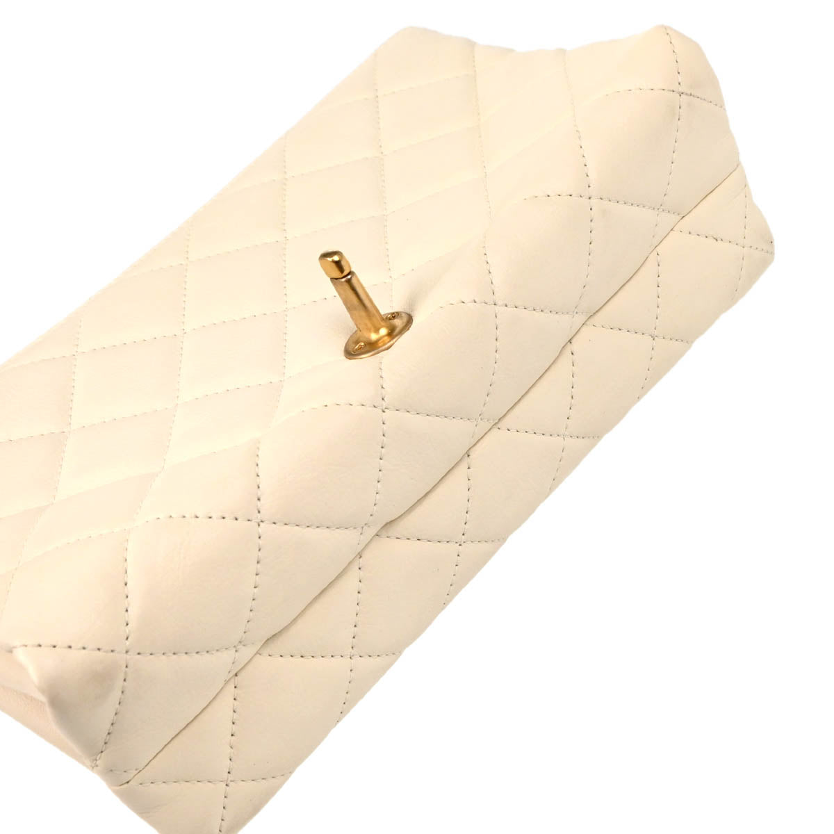 Chanel Ivory Calfskin Turnlock Small Full Flap Shoulder Bag