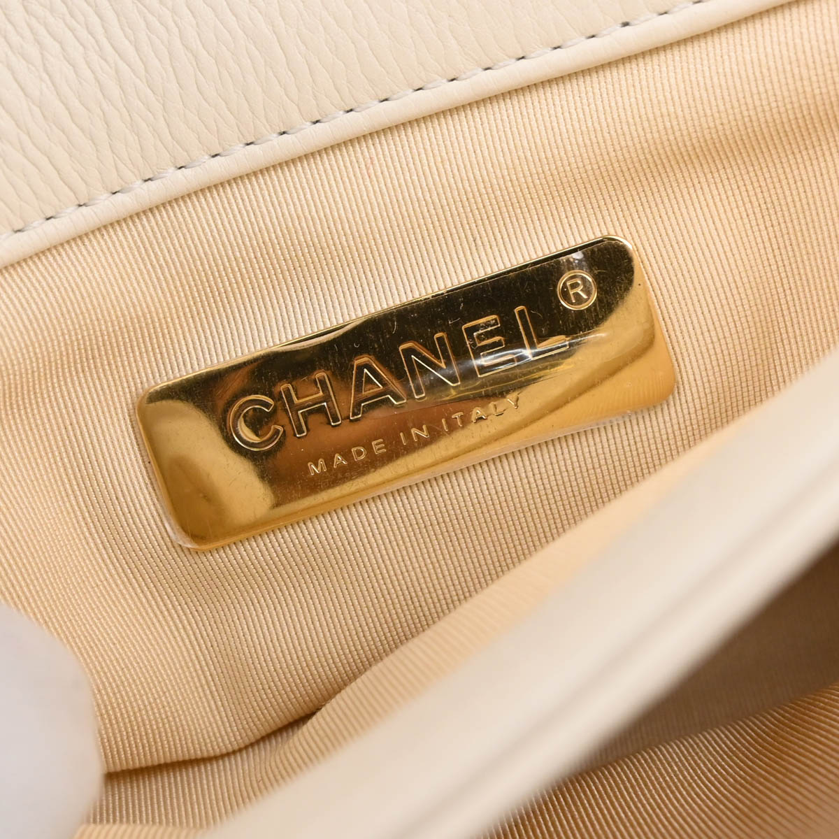 Chanel Ivory Calfskin Turnlock Small Full Flap Shoulder Bag