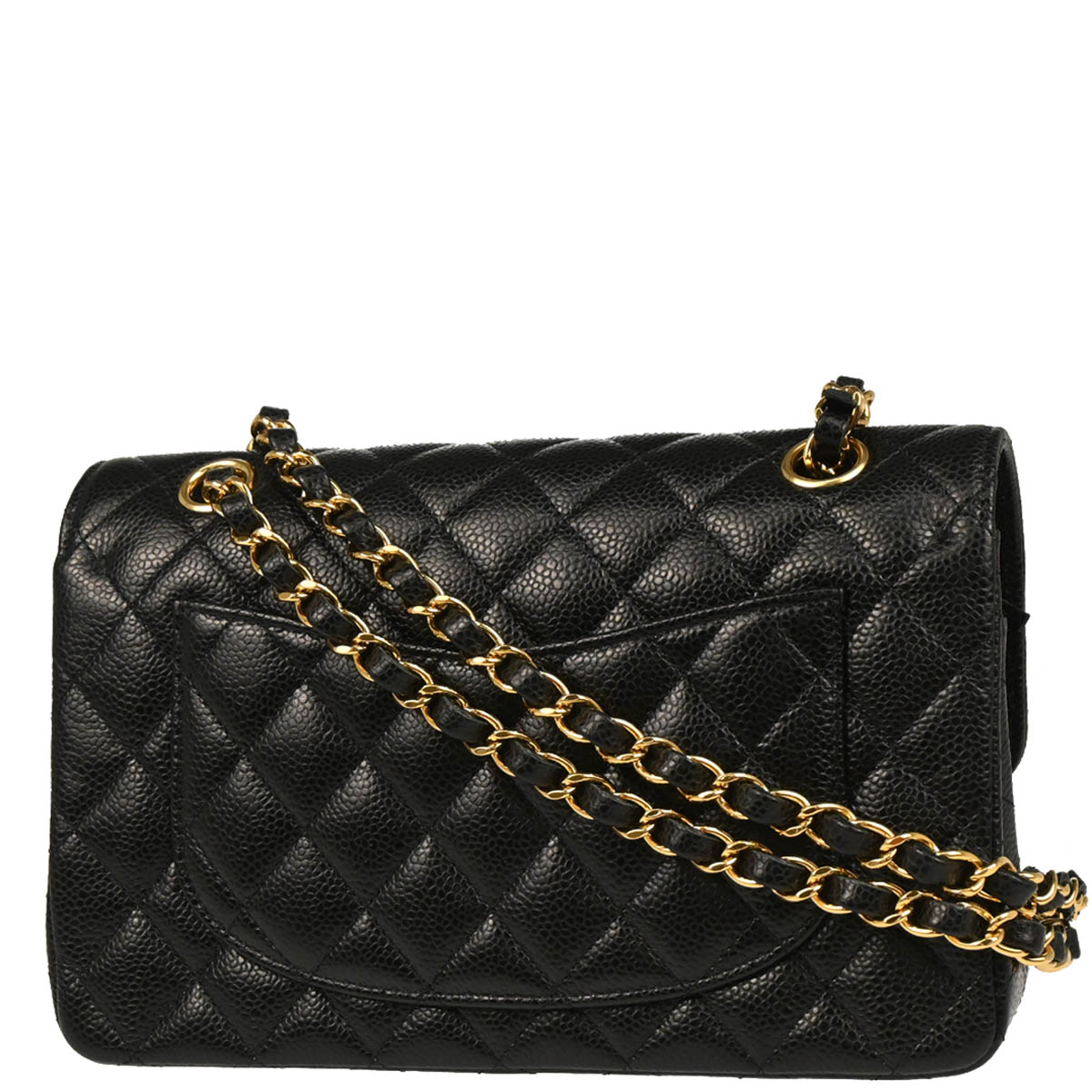 Chanel 2019 Black Caviar Small Classic Double Flap Shoulder Bag
