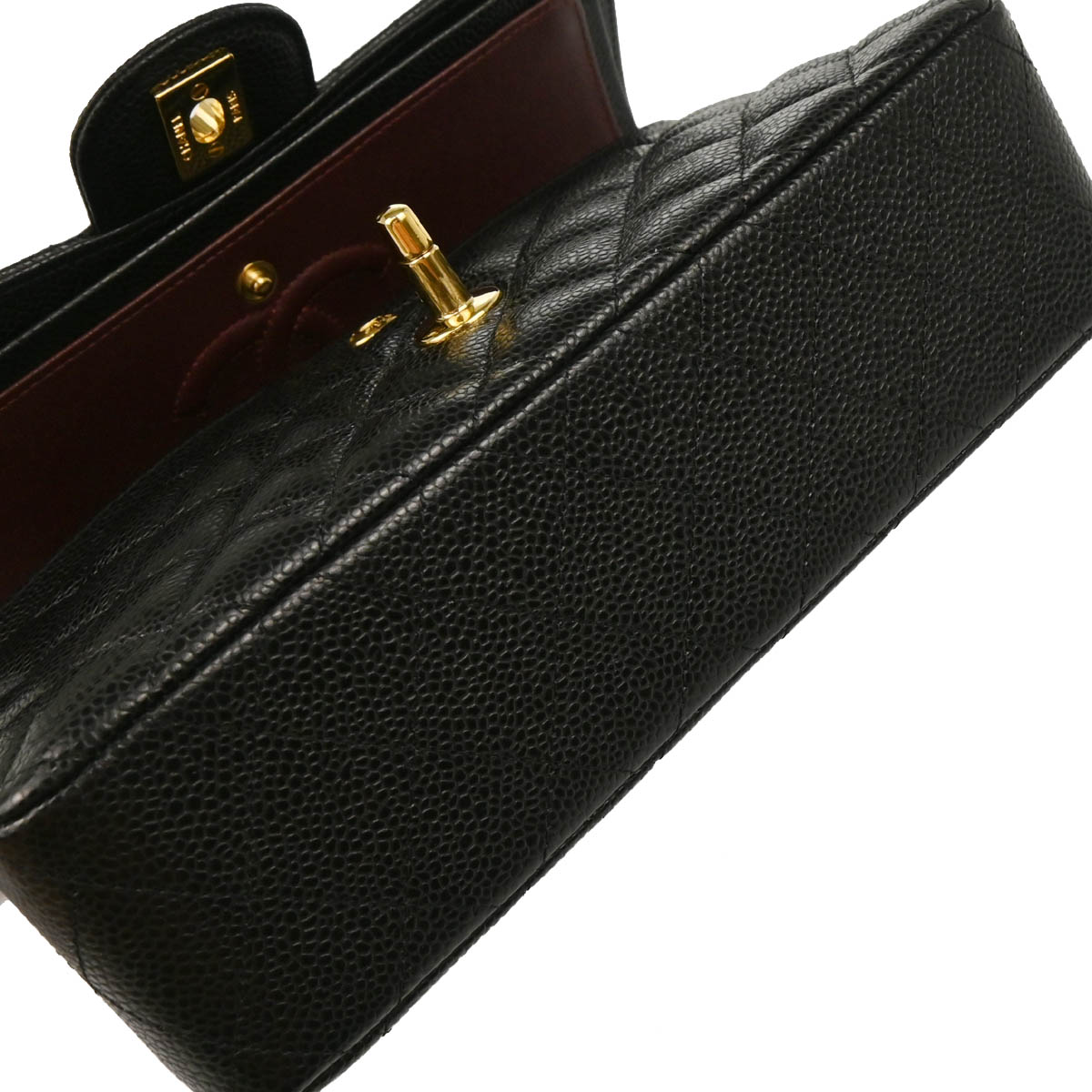 Chanel 2019 Black Caviar Small Classic Double Flap Shoulder Bag