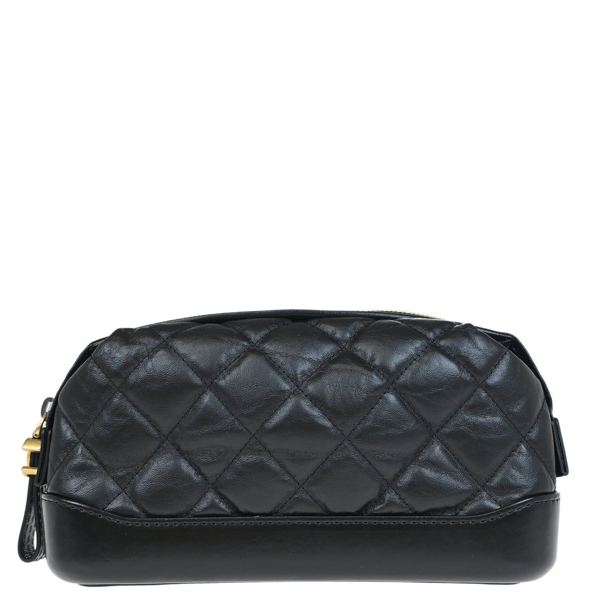 Chanel Black Calfskin Lambskin Gabrielle Cosmetic Pouch