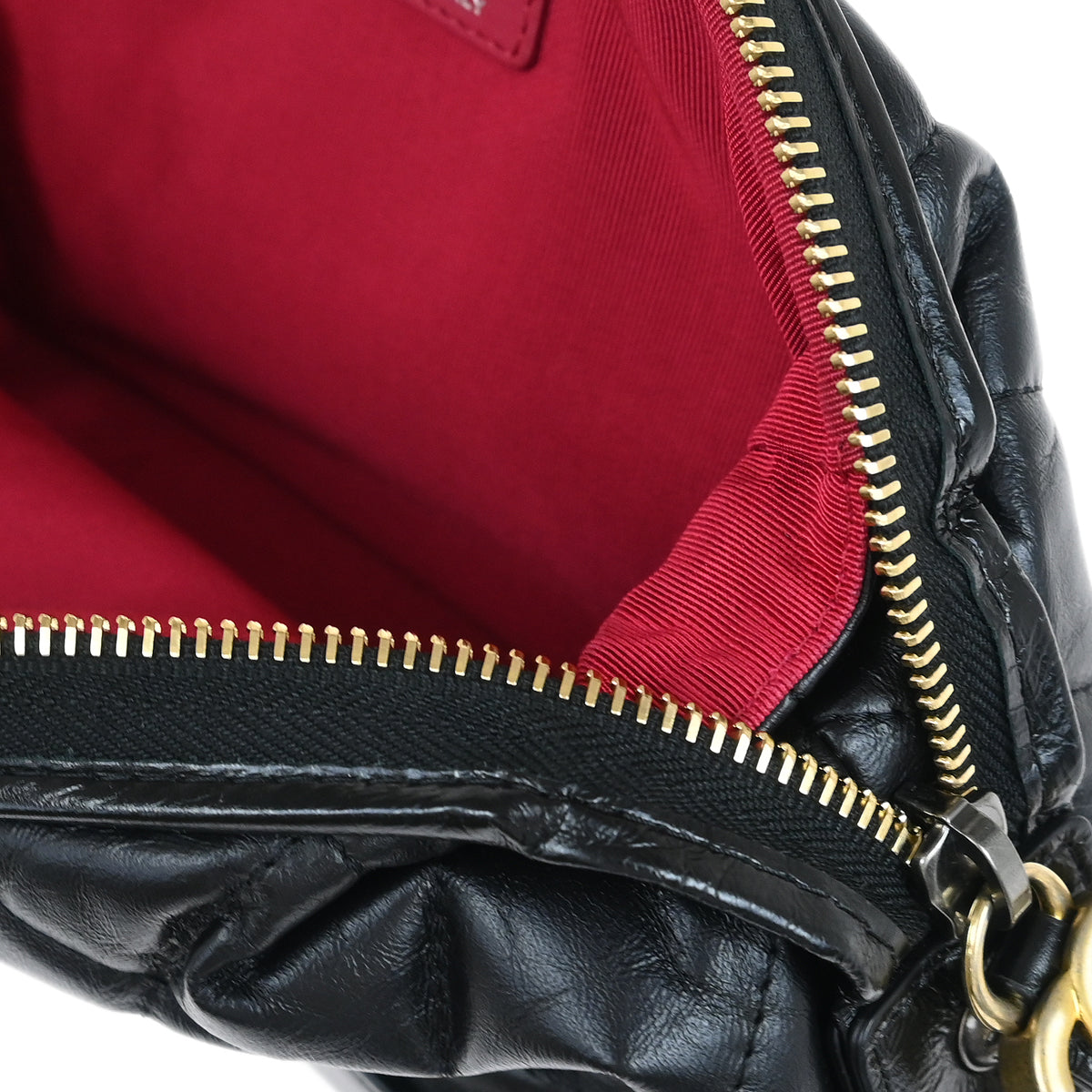 Chanel Black Calfskin Lambskin Gabrielle Cosmetic Pouch