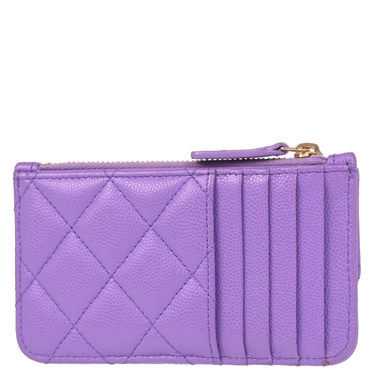 Chanel 2019 Purple Caviar Cardholder Small Good