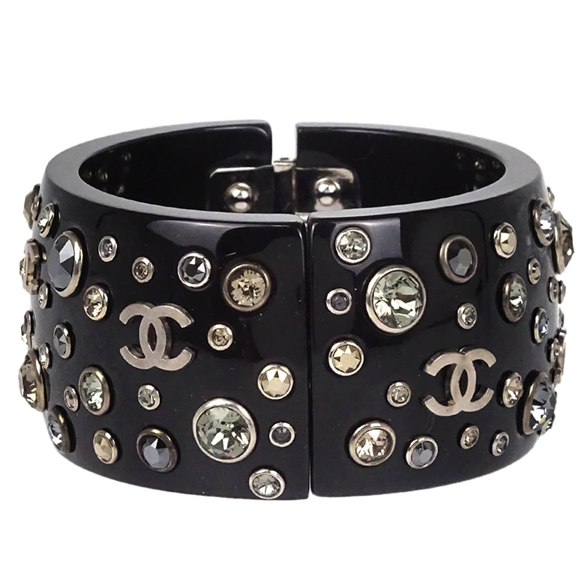 Chanel Bangle Rhinestone Black 13B