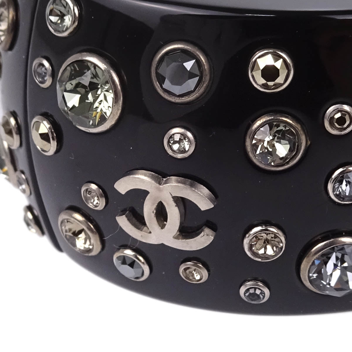 Chanel Bangle Rhinestone Black 13B