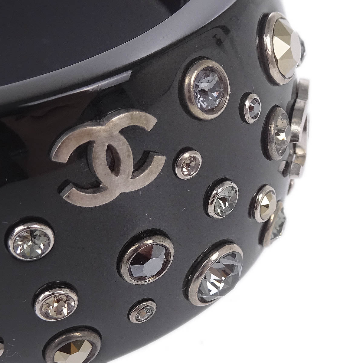 Chanel Bangle Rhinestone Black 13B