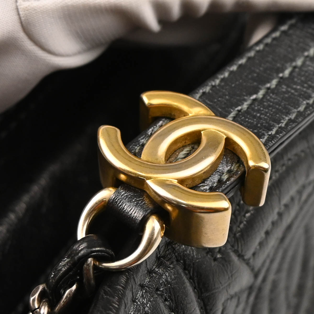 Chanel 2019 Black Lambskin Calfskin Small Gabrielle Shoulder Bag