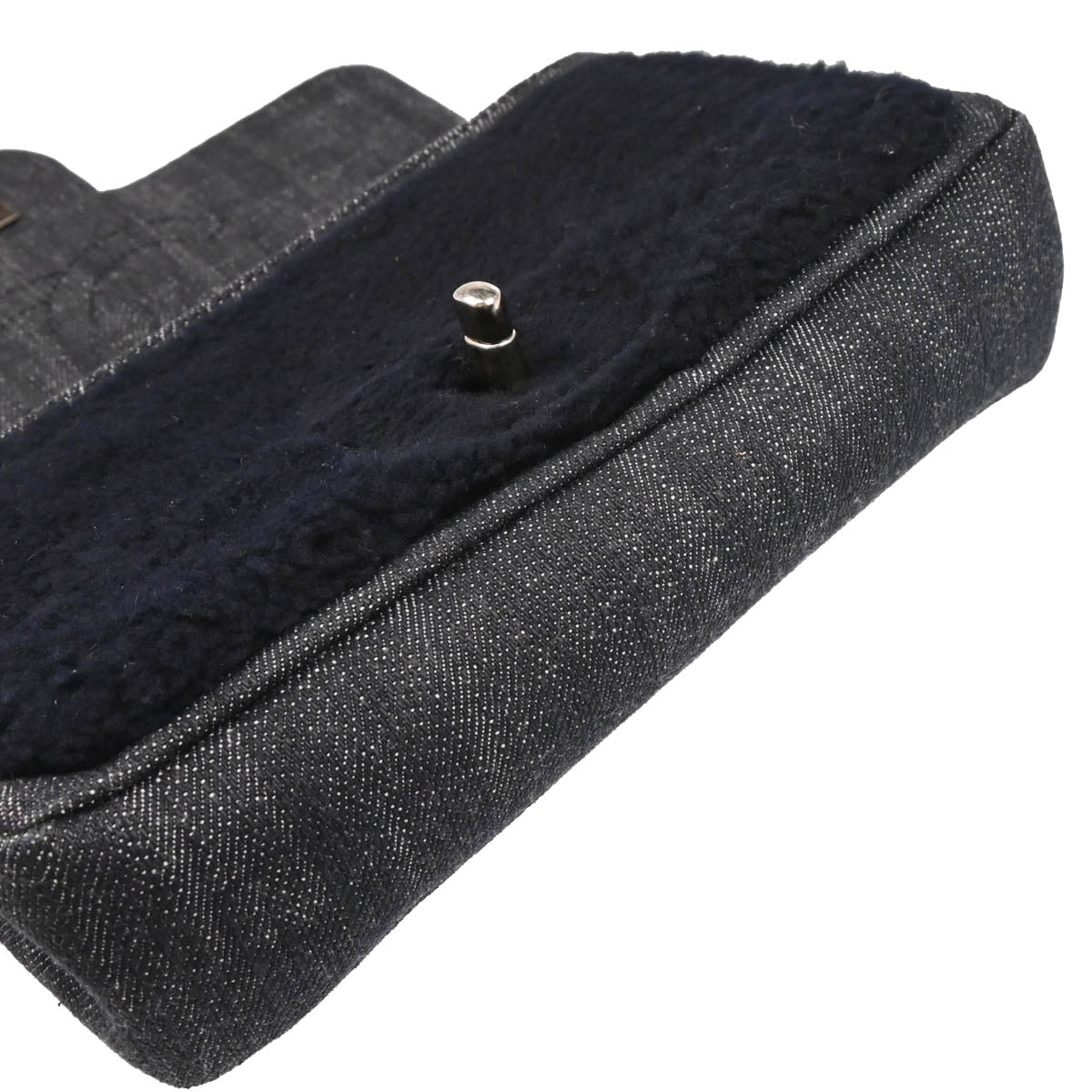 Chanel 2014 Navy Mouton Denim Paris Dallas Single Flap Shoulder Bag