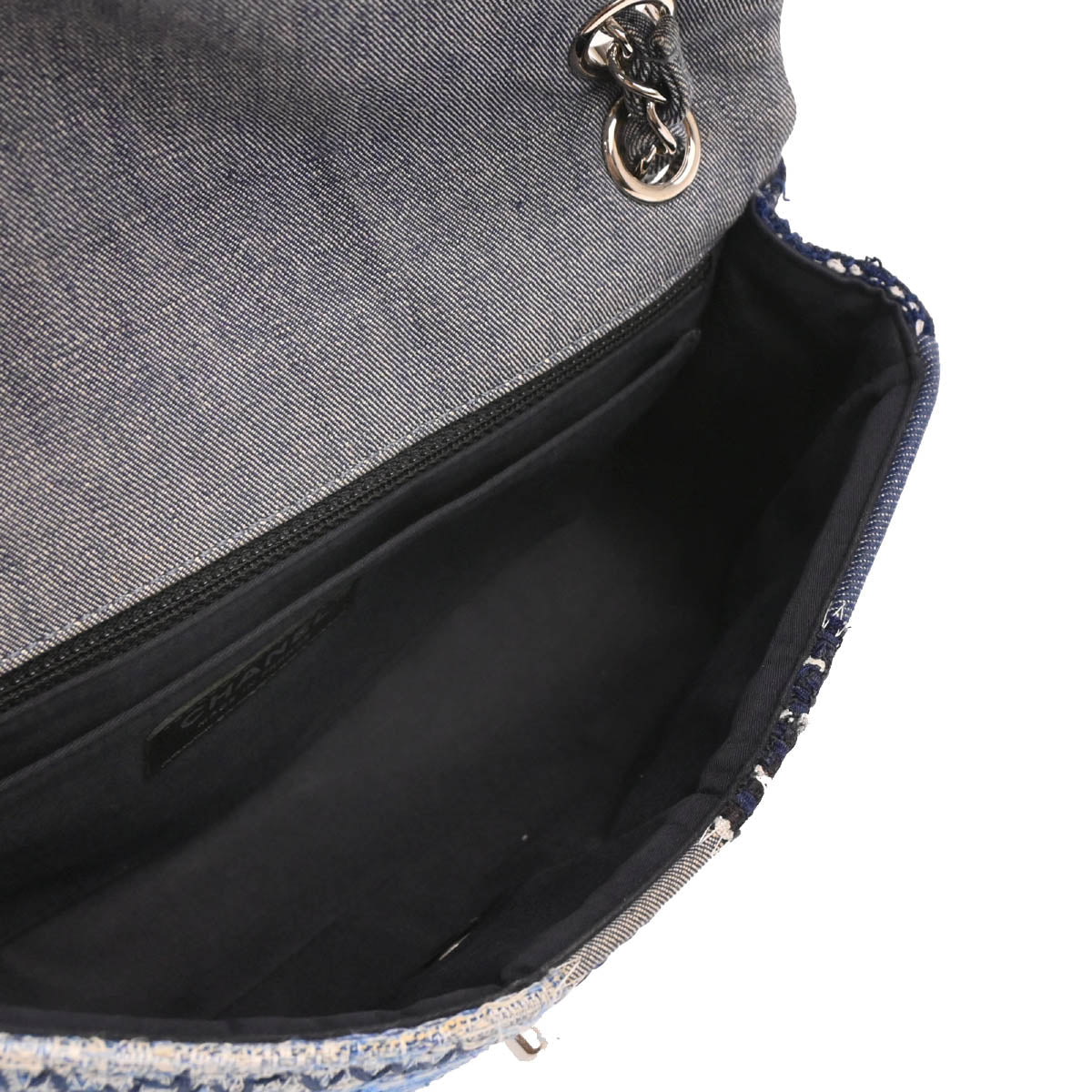 Chanel Blue Denim Patchwork Single Flap Shoulder Bag