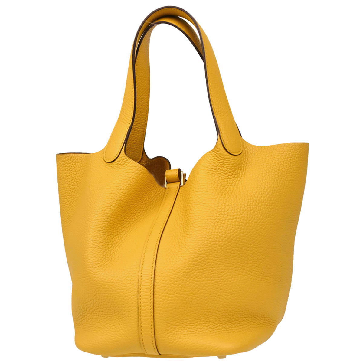 Hermes Jaune Taurillon Clemence Picotin Lock 22 MM Handbag