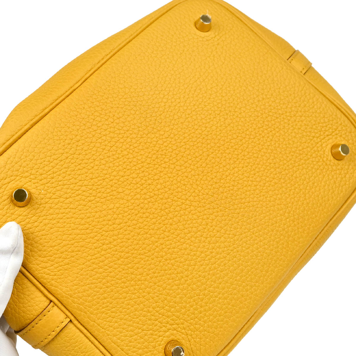 Hermes Jaune Taurillon Clemence Picotin Lock 22 MM Handbag
