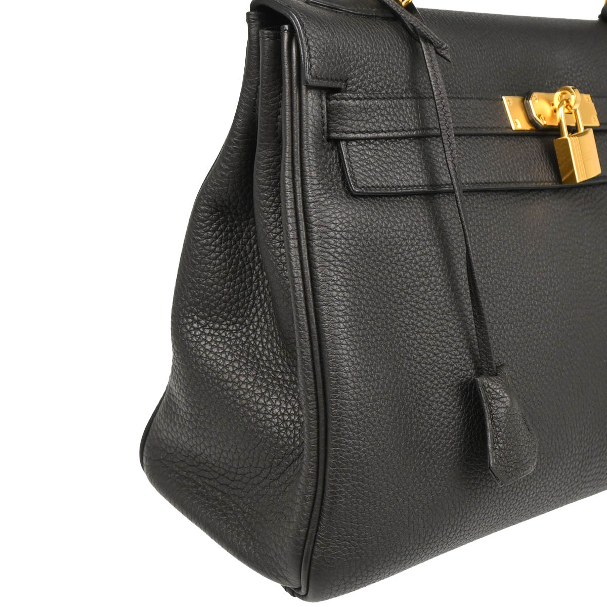 Hermes 2016 Black Togo Kelly 32 Retourne 2way Shoulder Handbag