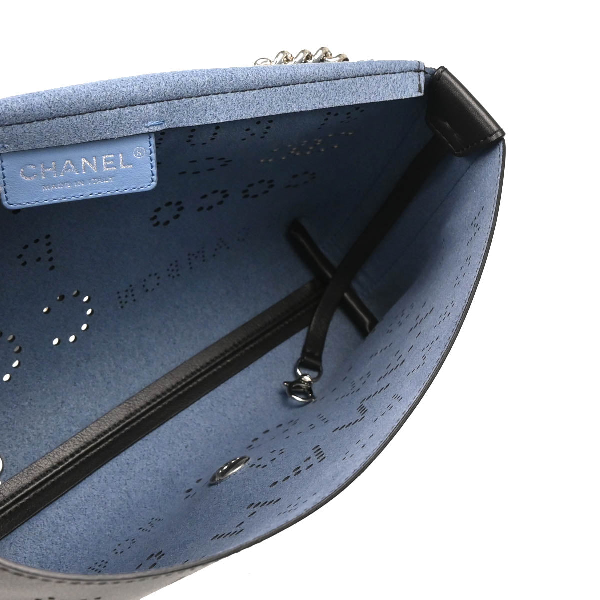 Chanel 2019 Black Perforated Calfskin Shoulder Bag