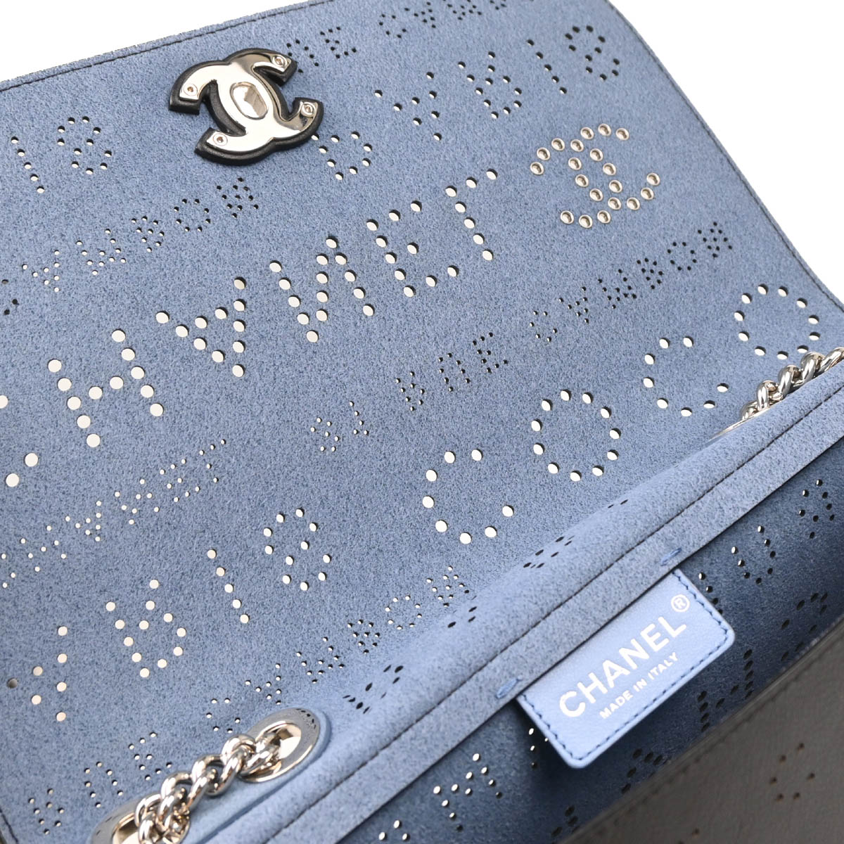 Chanel 2019 Black Perforated Calfskin Shoulder Bag