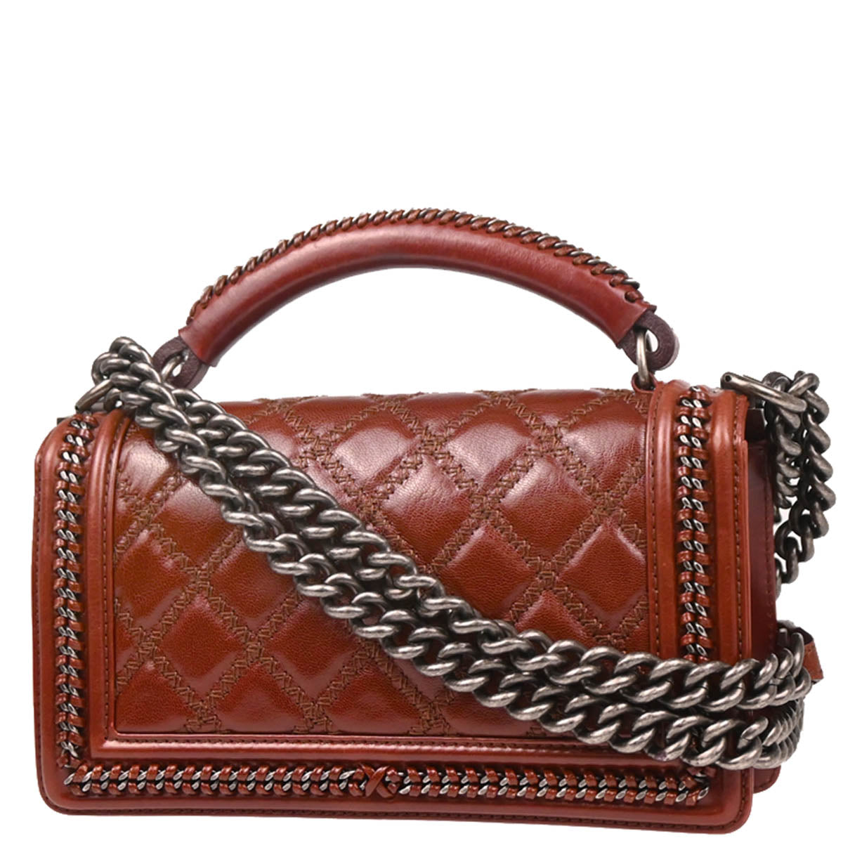Boy Chanel 2015-2016 Bordeaux Calfskin Medium 2way Shoulder Bag Handbag