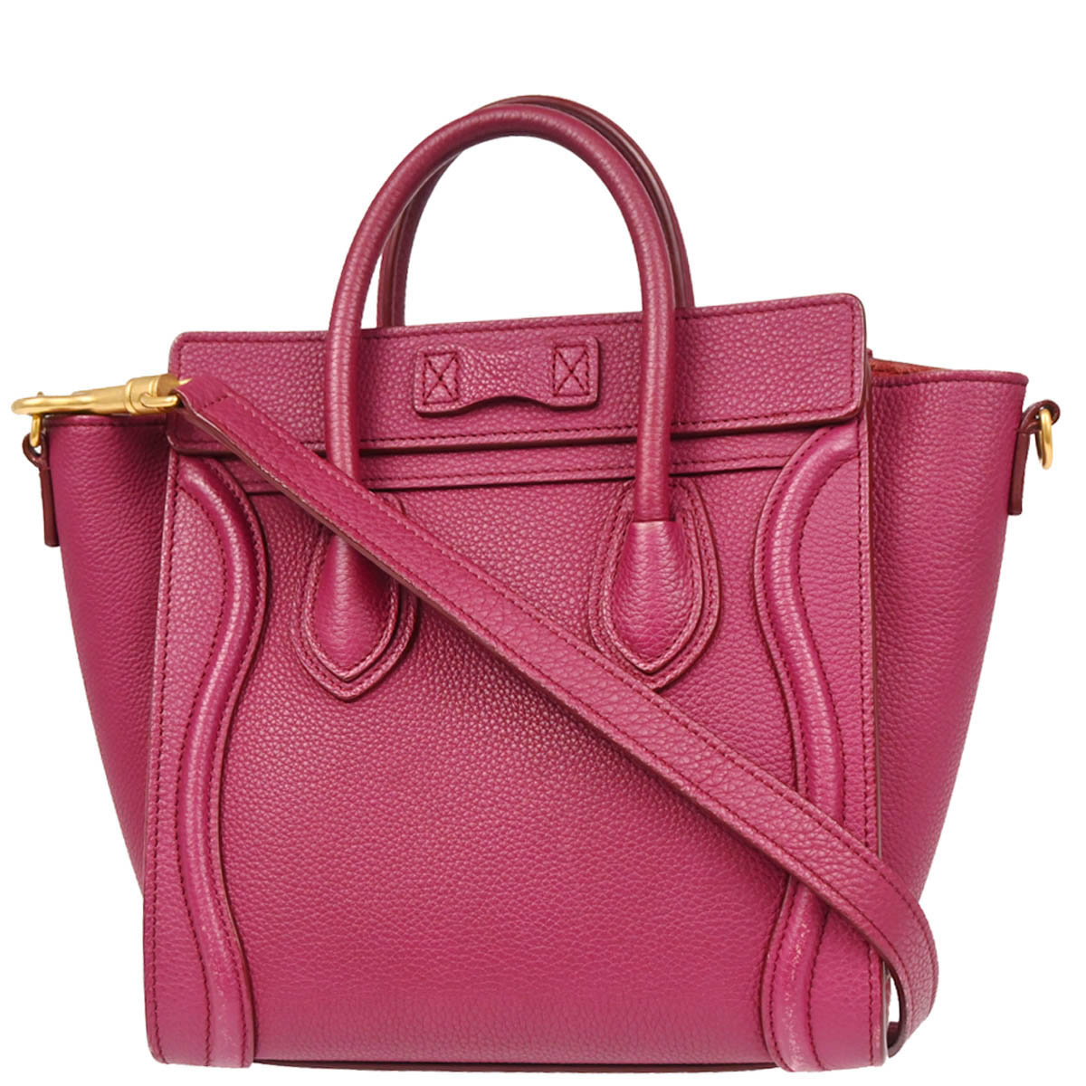 Celine Purple Nano Luggage 2way Shoulder Handbag