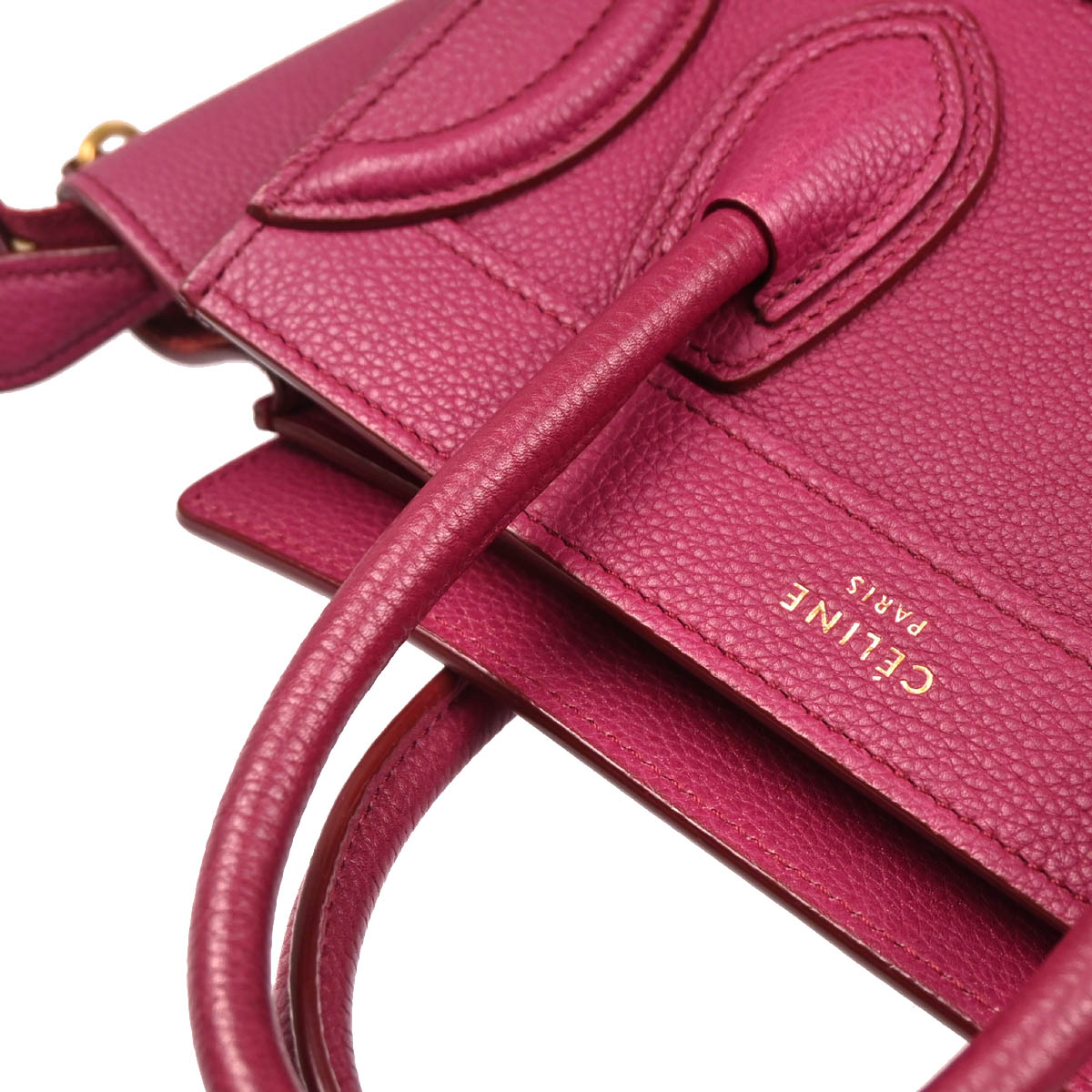 Celine Purple Nano Luggage 2way Shoulder Handbag