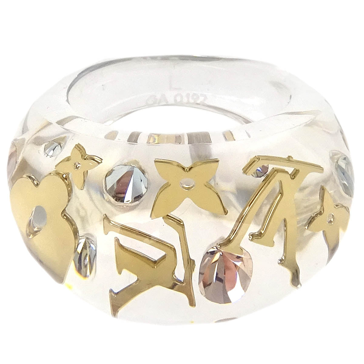 Louis Vuitton Clear Burg Inclusion Ring M65863 #L #56
