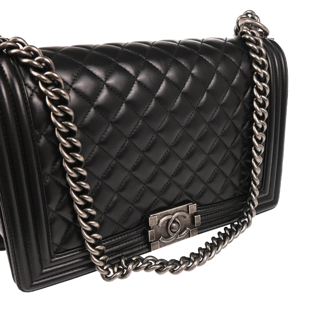 Boy Chanel 2017-2018 Black Lambskin Medium Shoulder Bag