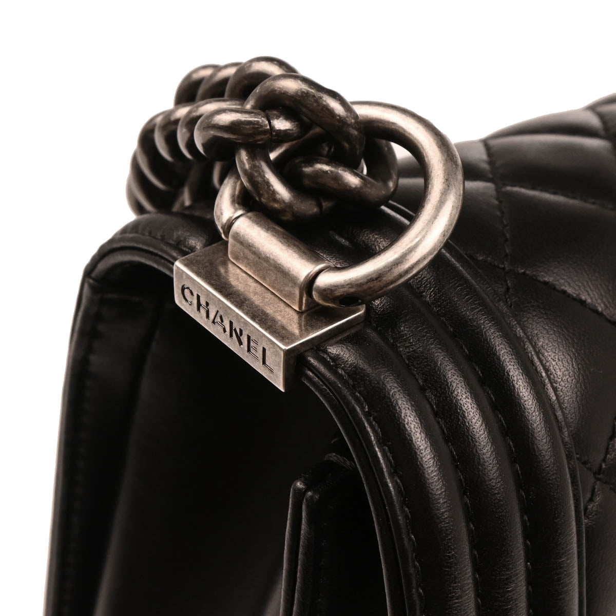 Boy Chanel 2017-2018 Black Lambskin Medium Shoulder Bag