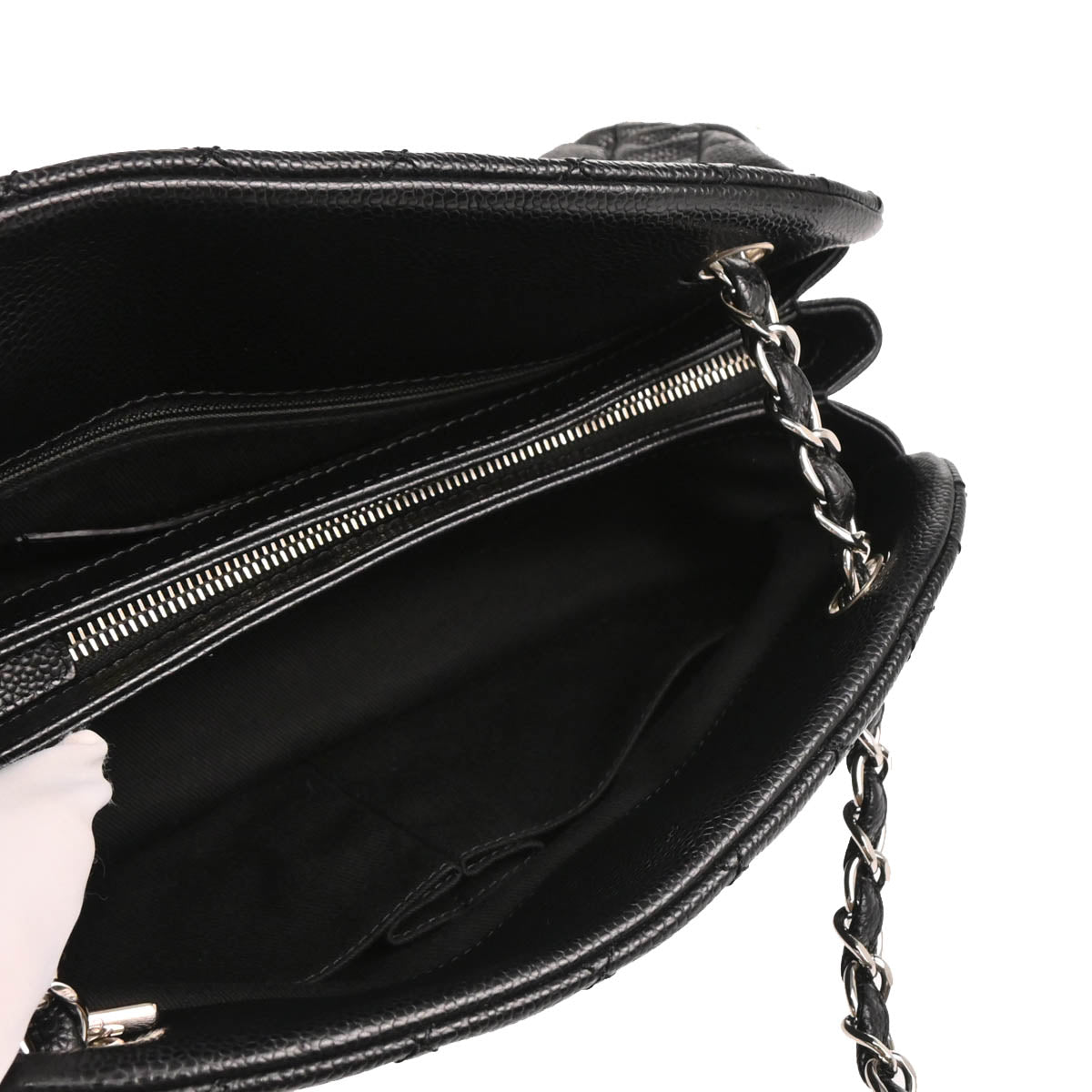 Chanel Black Caviar Medium Mademoiselle Bowling Bag