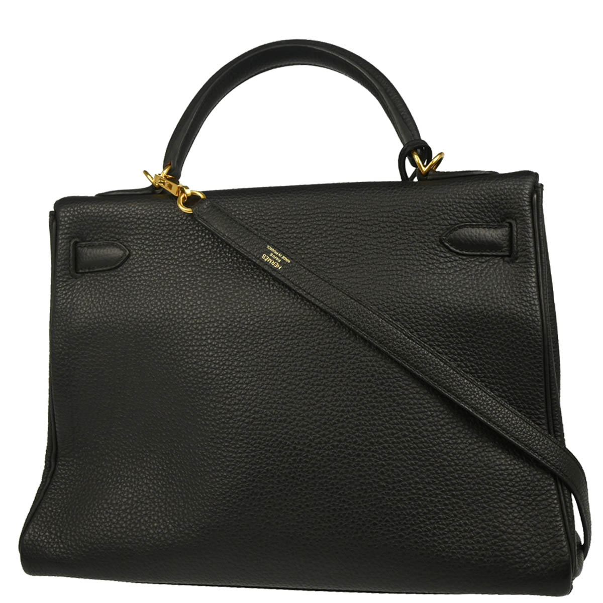 Hermes Black Togo Kelly 32 Retourne 2way Shoulder Handbag