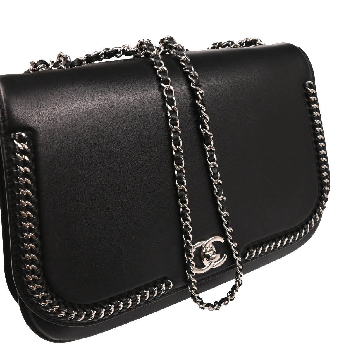 Chanel 2017-2018 Black Calfskin Braided Chic Flap Bag Shoulder Bag